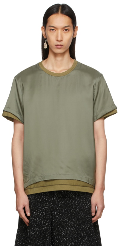 Photo: Comme des Garçons Homme Plus Green Two-Layer T-Shirt