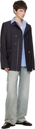 Martine Rose Black Double-Breasted Zip Blazer