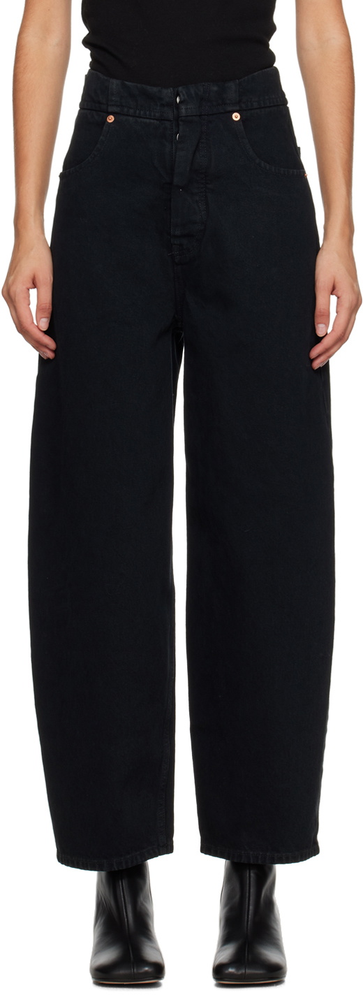 Wide-leg jeans in black - MM 6 Maison Margiela