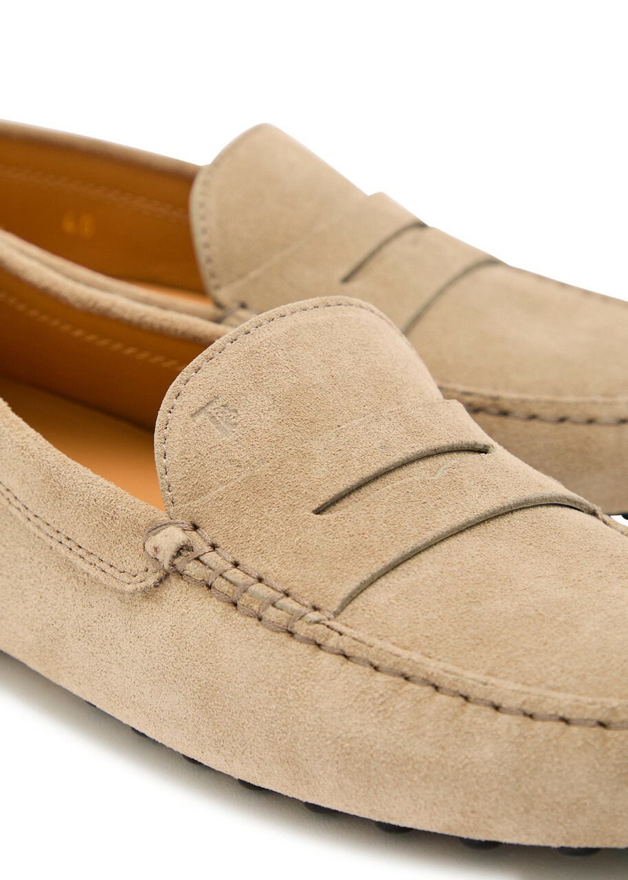 Tods Gommino Suede Loafers Camel