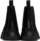 Hugo Black Embossed-Logo Chelsea Boots