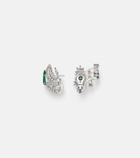Yeprem Reign Supreme 18kt yellow and white gold earrings with diamonds and emerald