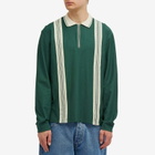 Palmes Men's Rio Long-Sleeved Zip Polo in Dark Green