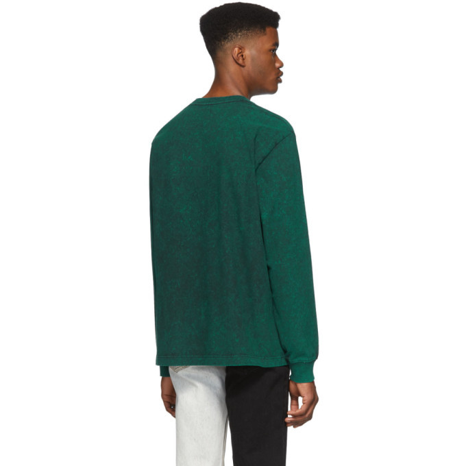 Alexander Wang Green Bleached Logo Long Sleeve T-Shirt Alexander Wang