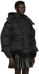 Alexander McQueen Black Grafitti Peplum Puffer Jacket