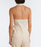 Simkhai Bria striped halterneck top