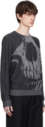 McQueen Gray Skull Sweater