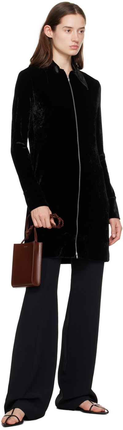 Jil Sander Black Zip Minidress