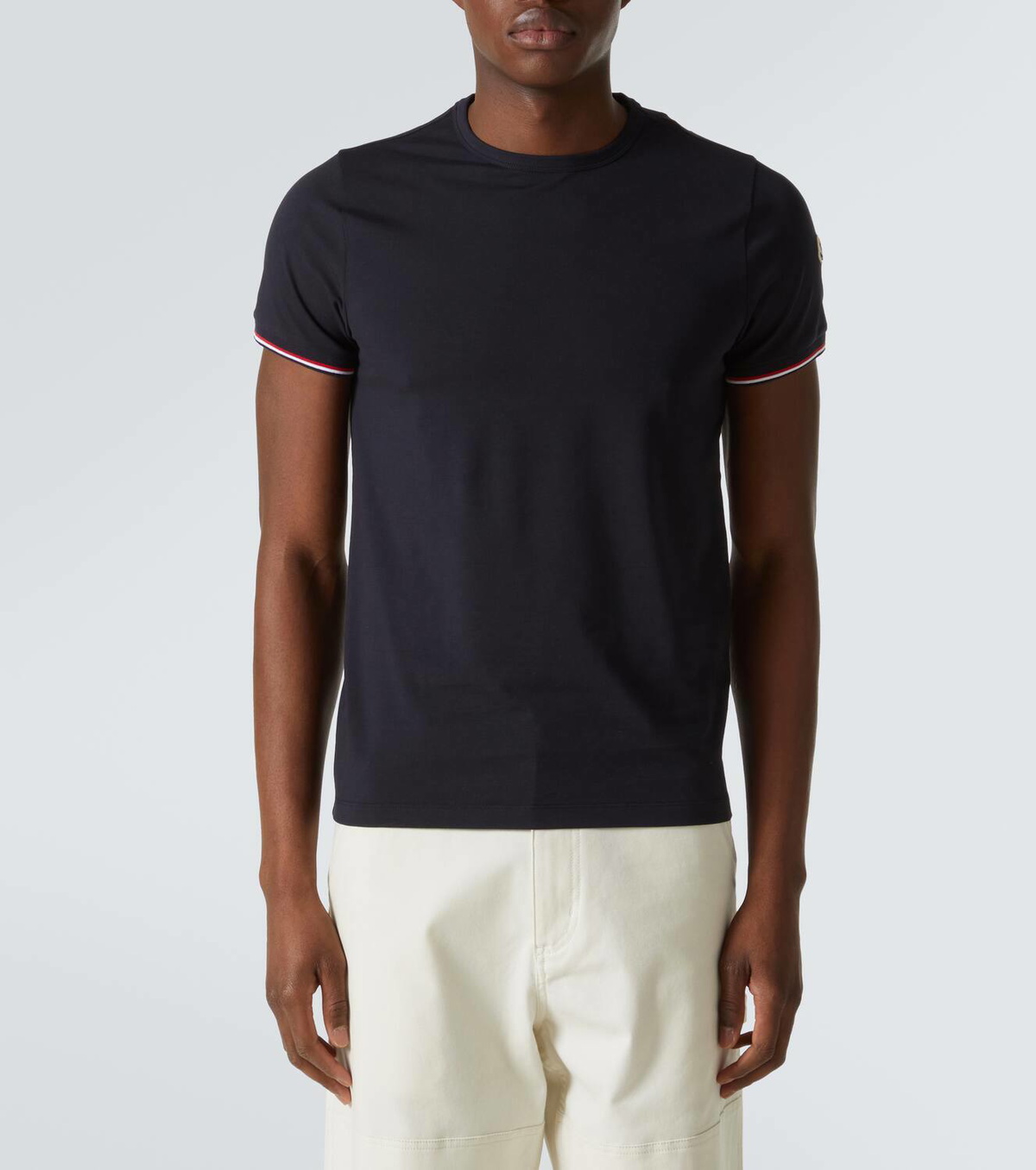 Moncler Tricolor cotton-blend jersey T-shirt Moncler