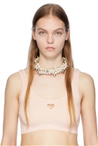 Simone Rocha White Twisted Bell Charm & Pearl Necklace