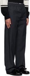 MSGM Navy Layered Trousers