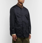 Monitaly - Leather and Corduroy-Trimmed Cotton Vancloth Cotton-Sateen Field Jacket - Blue