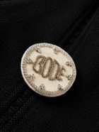 BODE - Double-Breasted Logo-Appliquéd Cotton Cardigan - Black