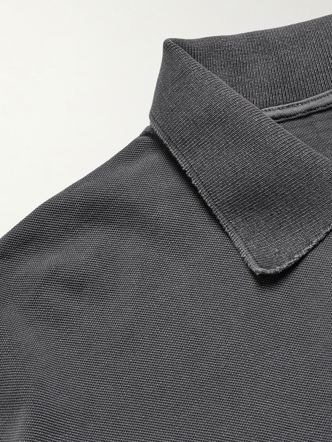 AGOLDE - Curren Cotton-Jersey Polo Shirt - Gray