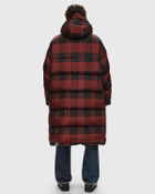 Woolrich Black Label   Buffalo Check Long Parka Red Parkas