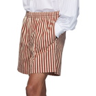 Bode Burgundy Broad Stripe Rugby Shorts