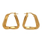 Bottega Veneta Gold Twisted Triangle Hoop Earrings