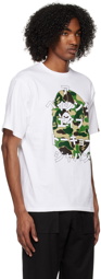 BAPE White ABC Camo Japanese Letters T-Shirt