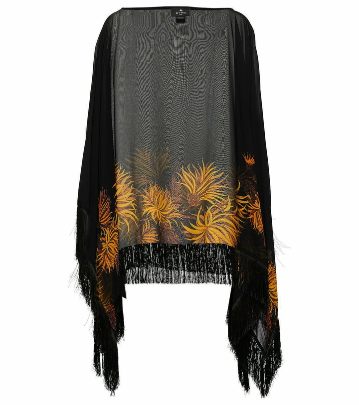 Photo: Etro Fringed printed silk cape