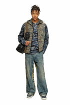Diesel Hooded vest with mixed camo prints - Jackets Mens in Multicolor