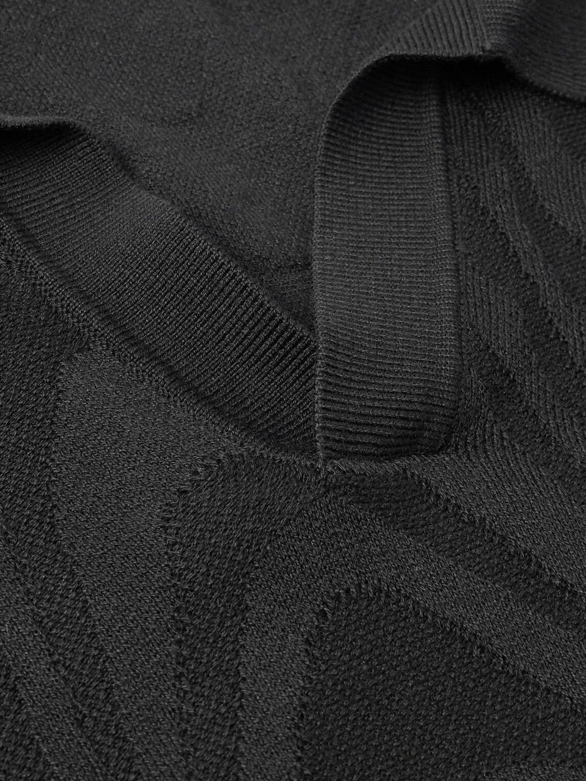 Frescobol Carioca - Rino Cotton and Silk-Blend Polo Shirt - Black