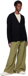 Jil Sander Black Button Cardigan