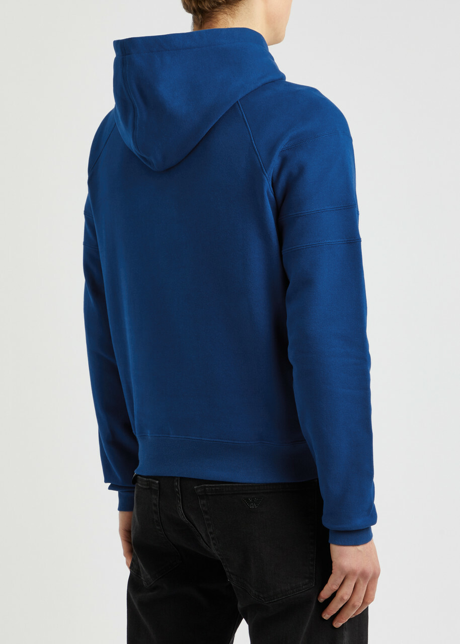 パーカー・フーディ Saint Laurent Dark blue cotton sweatshirt Saint Laurent Logo-embroidered Hooded Cotton Sweatshirt Blue