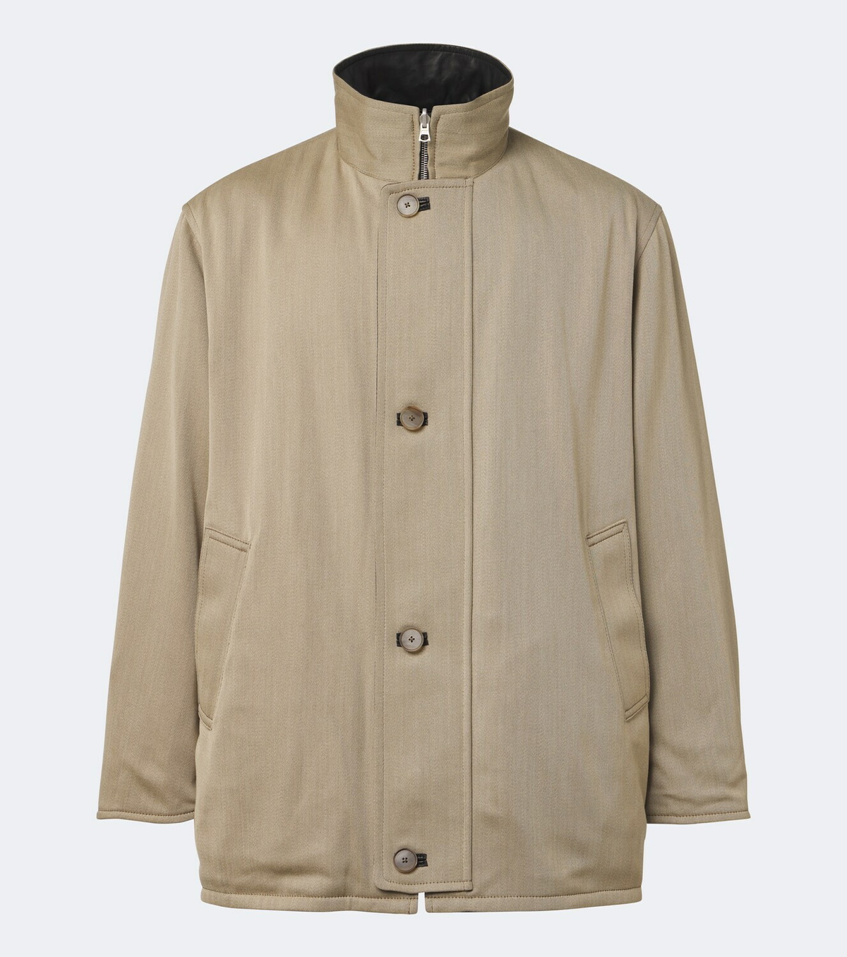 Auralee Reversible leather and wool jacket