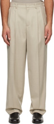 LE17SEPTEMBRE Beige Two Tuck Wool Trousers