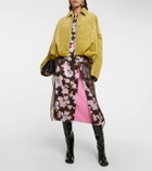 Dries Van Noten Quilted floral velvet jacket