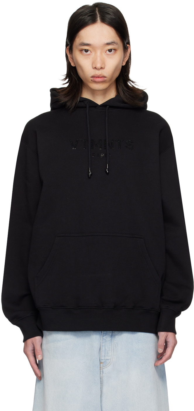 VTMNTS Black Paris Crystal Hoodie