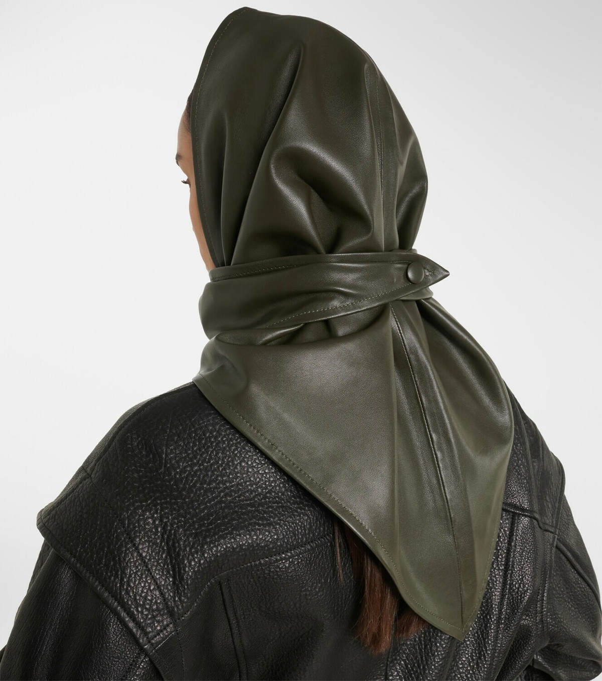 Nour Hammour Draped leather hood