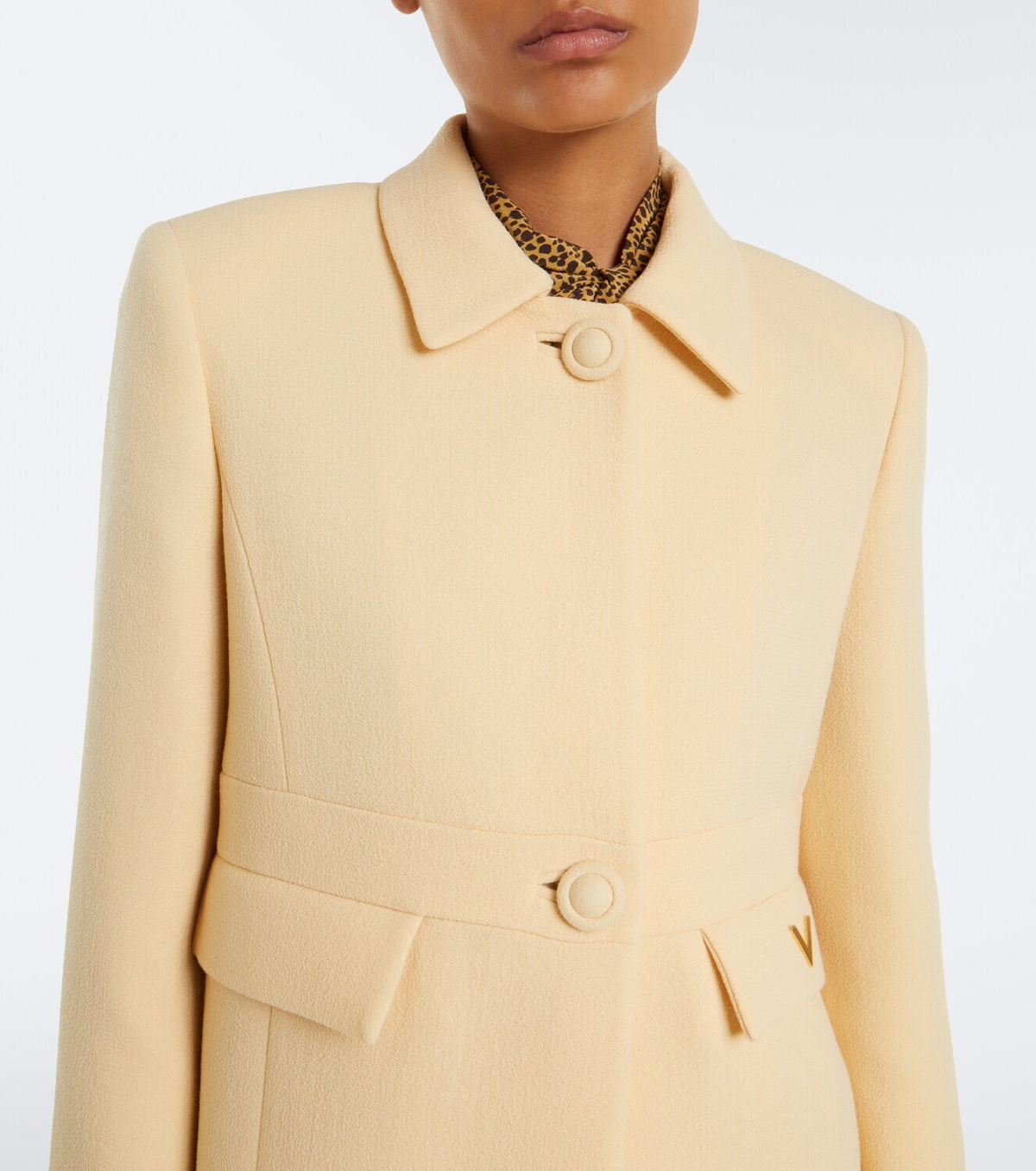 Valentino VGold virgin wool crêpe coat