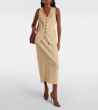 Veronica Beard Kimpton linen-blend midi skirt