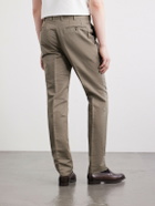 Brioni - Straight-Leg Linen and Cotton-Blend Trousers - Brown
