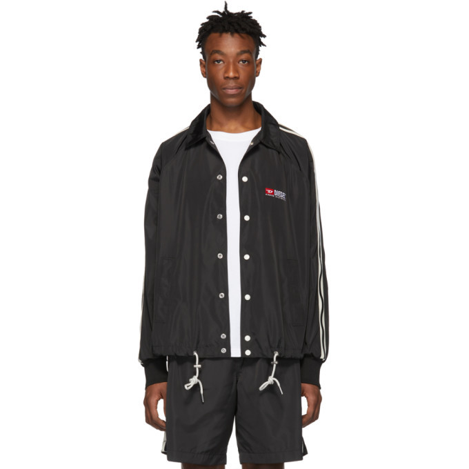 Men's Track jacket with Oval D patch | Black | Diesel