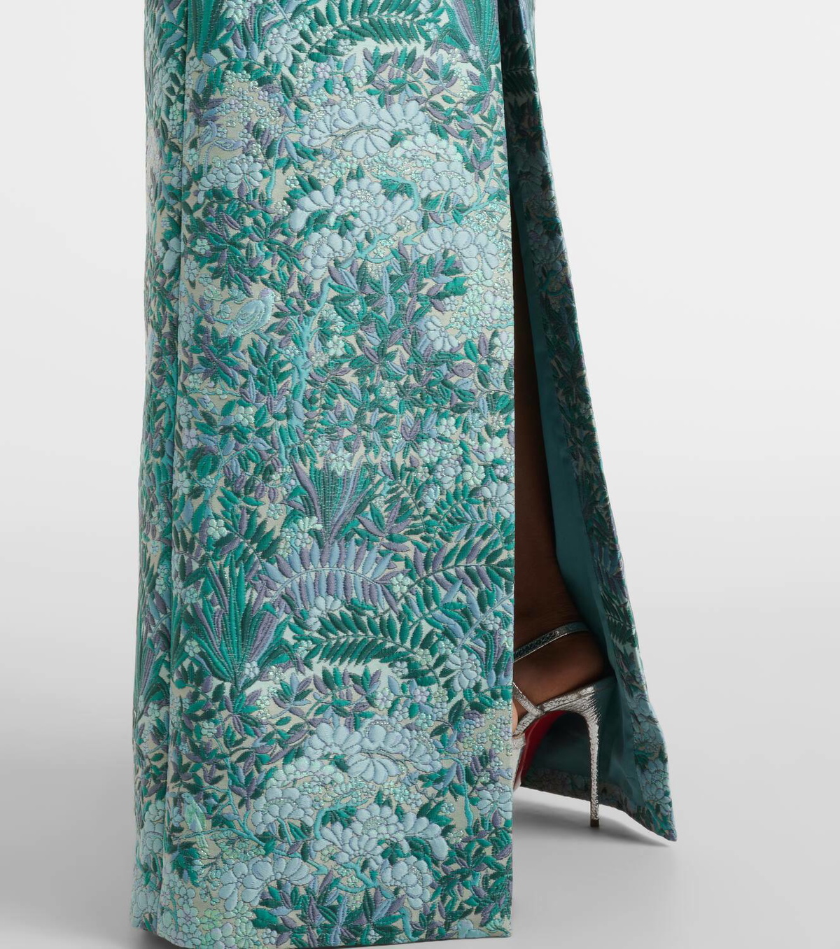 Markarian Clover floral off-shoulder brocade gown