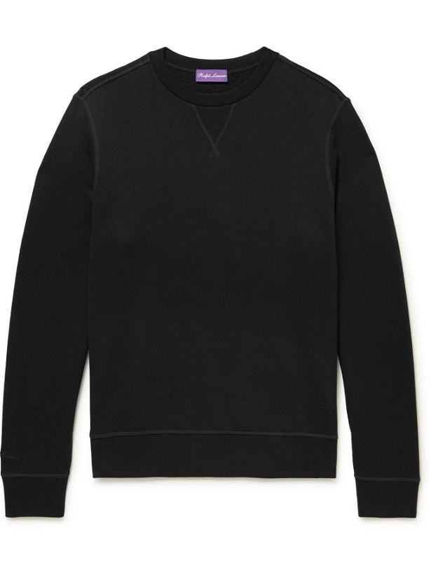 Photo: Ralph Lauren Purple label - Cotton-Blend Jersey Sweatshirt - Black