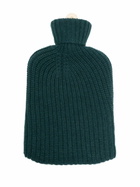 Johnstons Of Elgin X Browns Green Ribbed Cashmere Hot Water Bottle