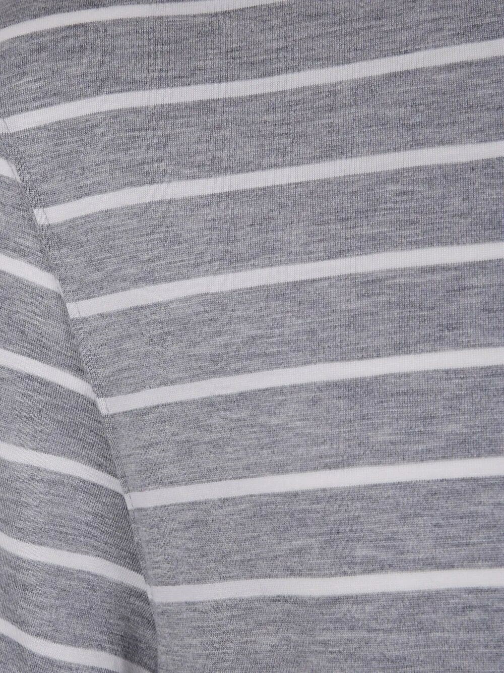 Brunello Cucinelli Classic Stripes Tee Shirt in Beige