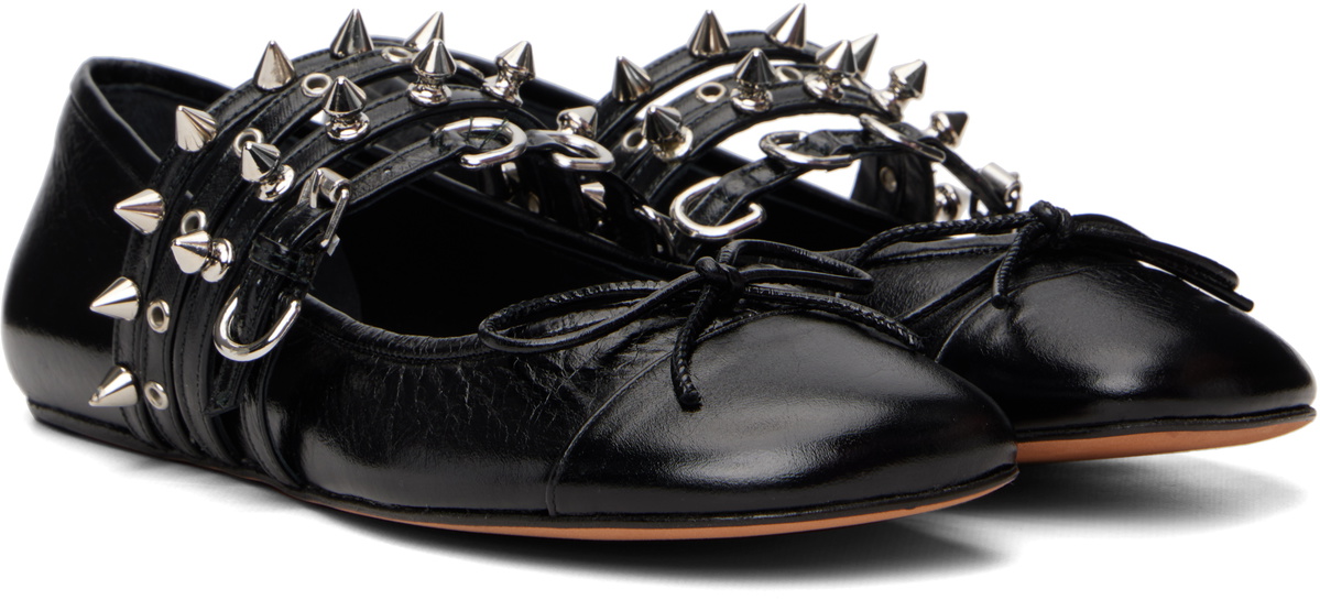ABRA Black Spike Ballerina Flats