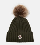 Moncler Logo virgin wool beanie