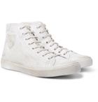 Saint Laurent - Bedford Distressed Leather High-Top Sneakers - Men - White