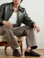 Bottega Veneta - Intrecciato Full-Grain Leather Slippers - Brown