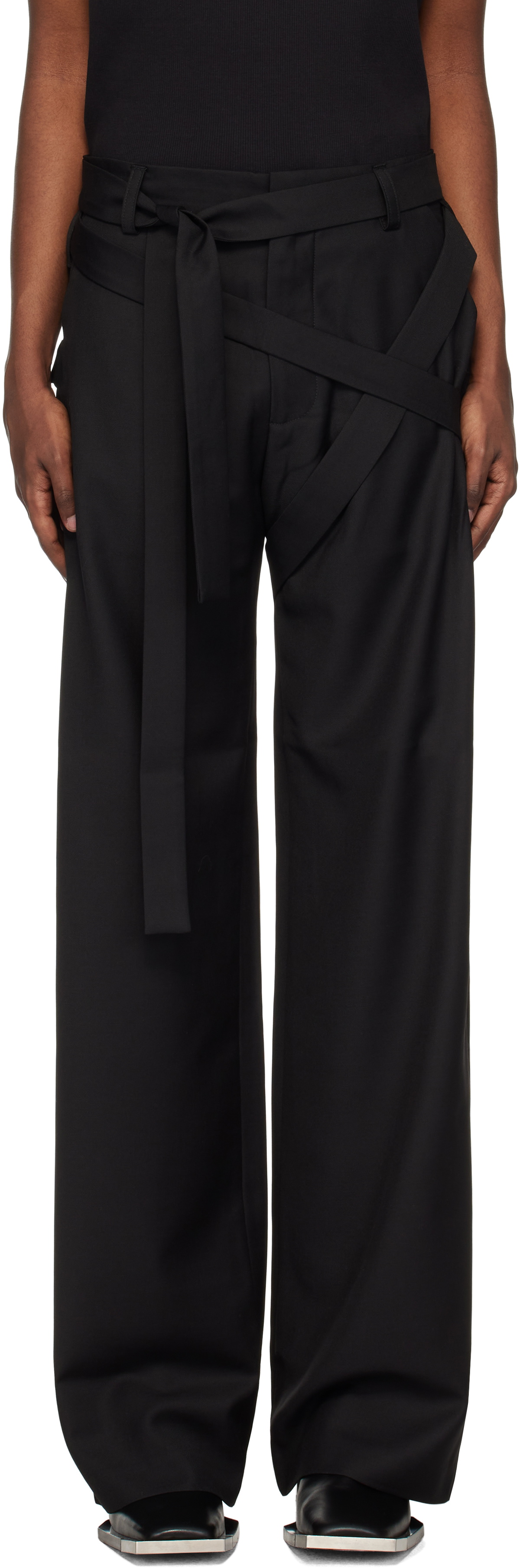 HELIOT EMIL Black Aegis Tailored Trousers
