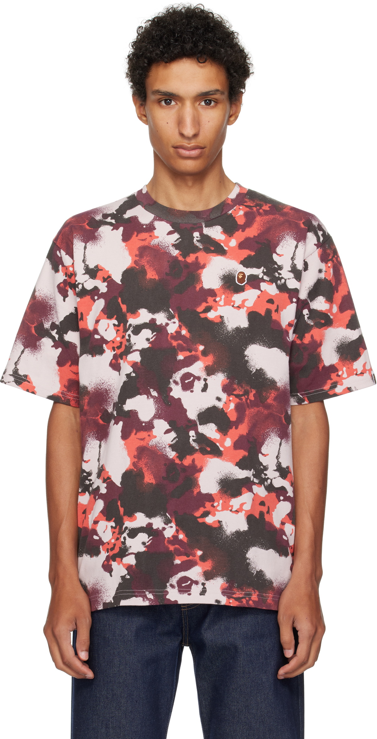 BAPE White Glitch Art College T-shirt A Bathing Ape BAPE White Glitch Art College T-shirt A Bathing Ape