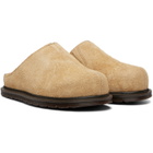Dr. Martens Tan San Hairy Suede Mule Slip-on Loafers