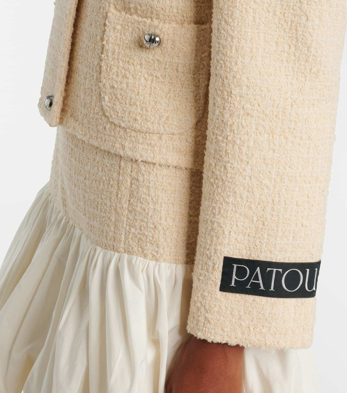 Patou Logo wool-blend bouclé jacket