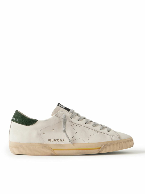 Photo: Golden Goose - Superstar Suede-Trimmed Distressed Leather Sneakers - White