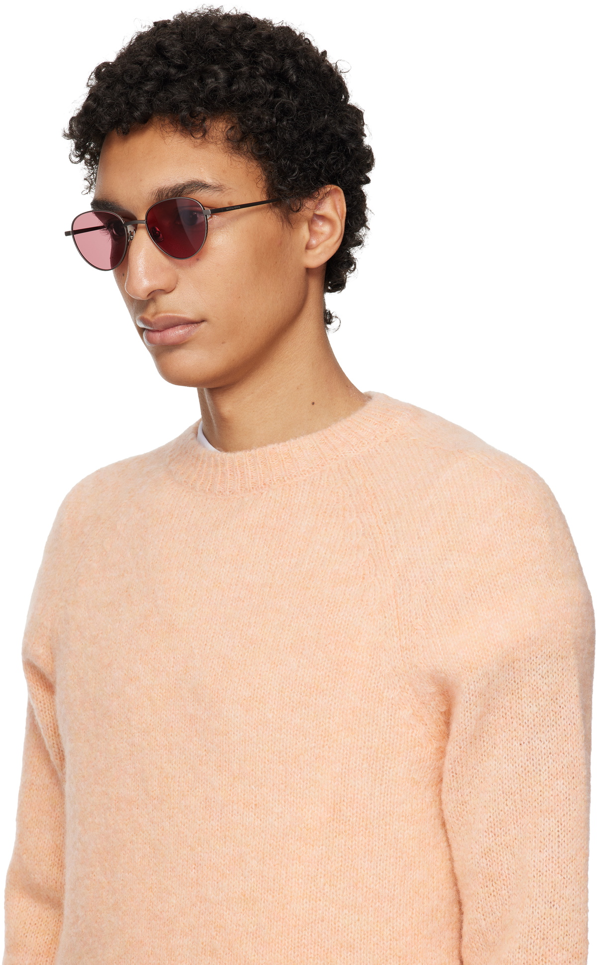 Bottega Veneta Gunmetal Intrecciato Panthos Sunglasses  display picture 2